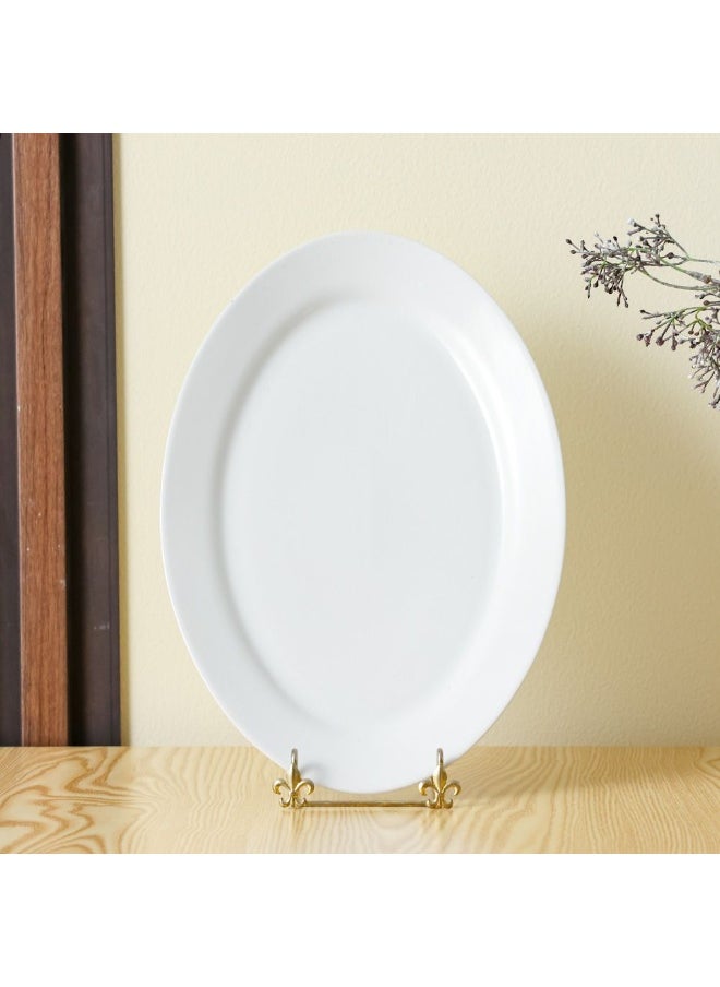 DANUBE HOME Danube Home Horeca Porcelain Oval Plate-36Cm Fine Porcelain Dining Plates Serving Plate For Home Dining Kitchen - White  - Image 1