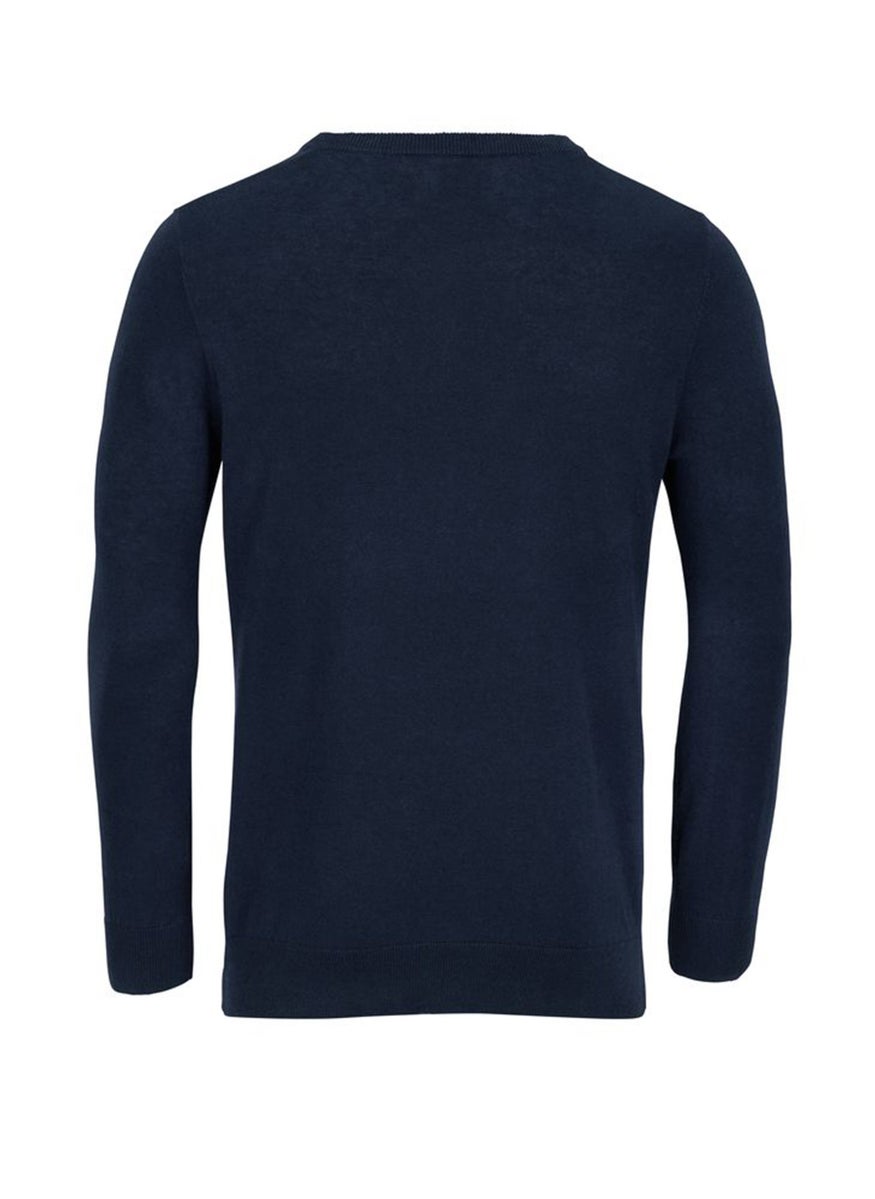 Tchibo Men V-Neck Plain Long Sleeves Sweatshirt, Navy Blue  - Image 3
