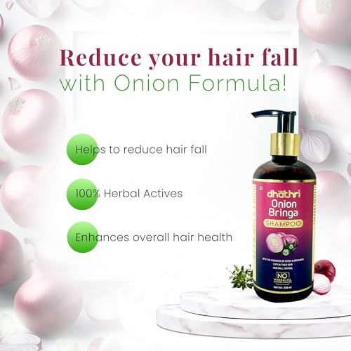 Dhathri Onion bringa Shampoo|Promotes Hair Growth & Controls Hair Fall | Onion Bhringraj Shampoo to Soothe Scalp Irritations & to Prevent Damage to Hair Follicles | 300 ml - Image 3