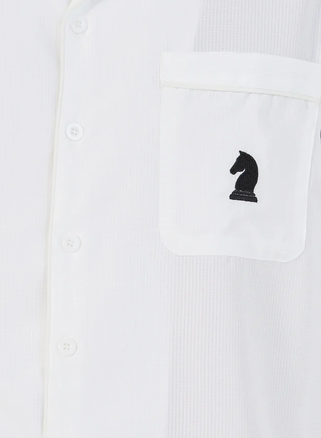 Styli Styli Woven Checked Pocket Detail Shirt and Pyjama Set