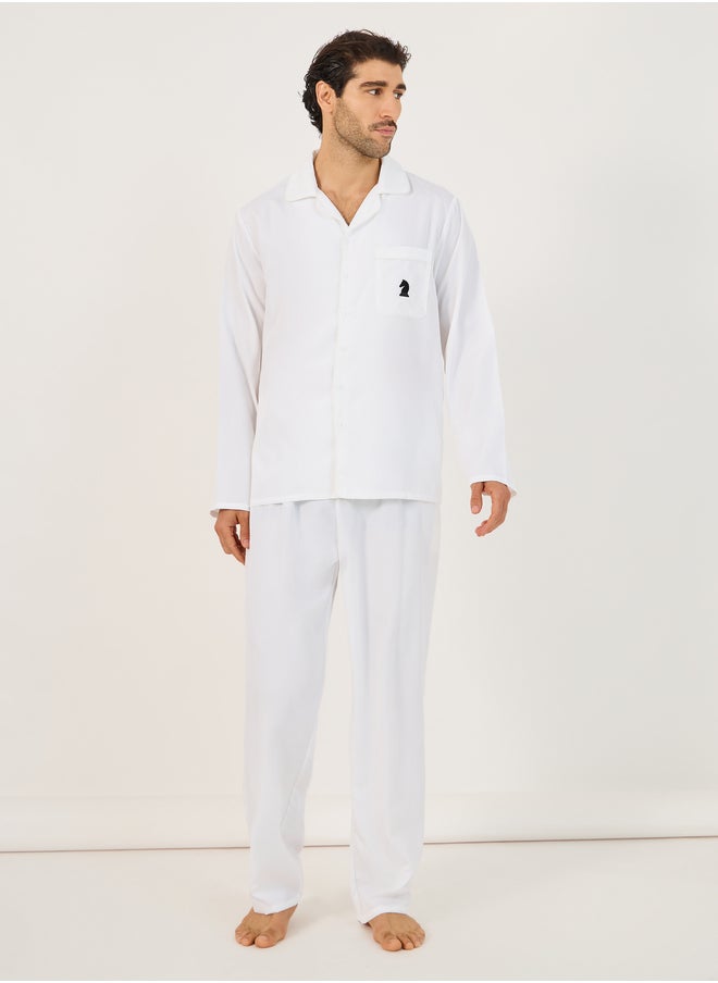 Styli Styli Woven Checked Pocket Detail Shirt and Pyjama Set  - Image 1