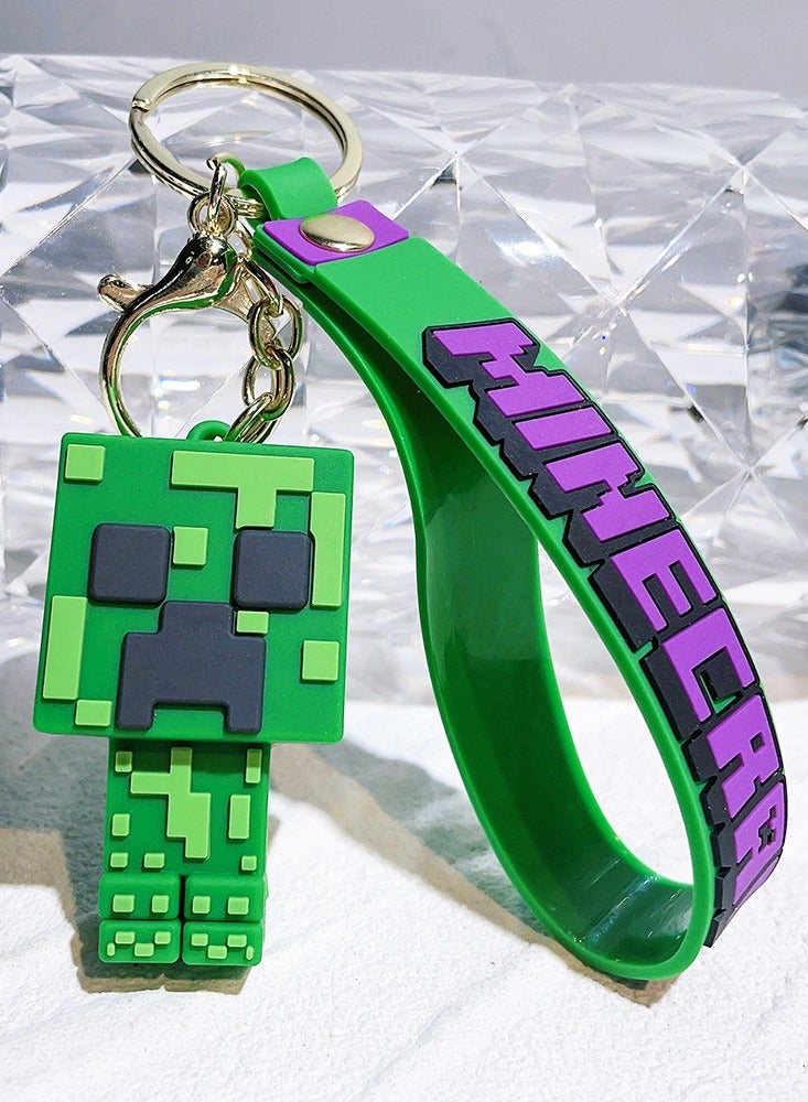 سلسلة مفاتيح على شكل كتلة كرتونية على شكل حلقة مفاتيح