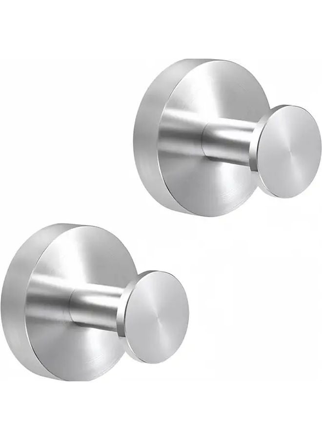 2 Pack Stainless Steel Suction Cup Hooks For Shower Bathroom Towels - Image 1