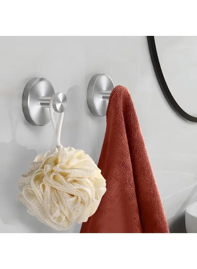 2 Pack Stainless Steel Suction Cup Hooks For Shower Bathroom Towels - Image 3