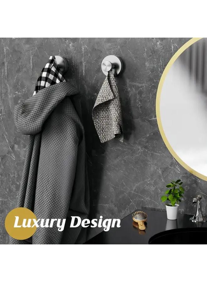 2 Pack Stainless Steel Suction Cup Hooks For Shower Bathroom Towels - Image 5
