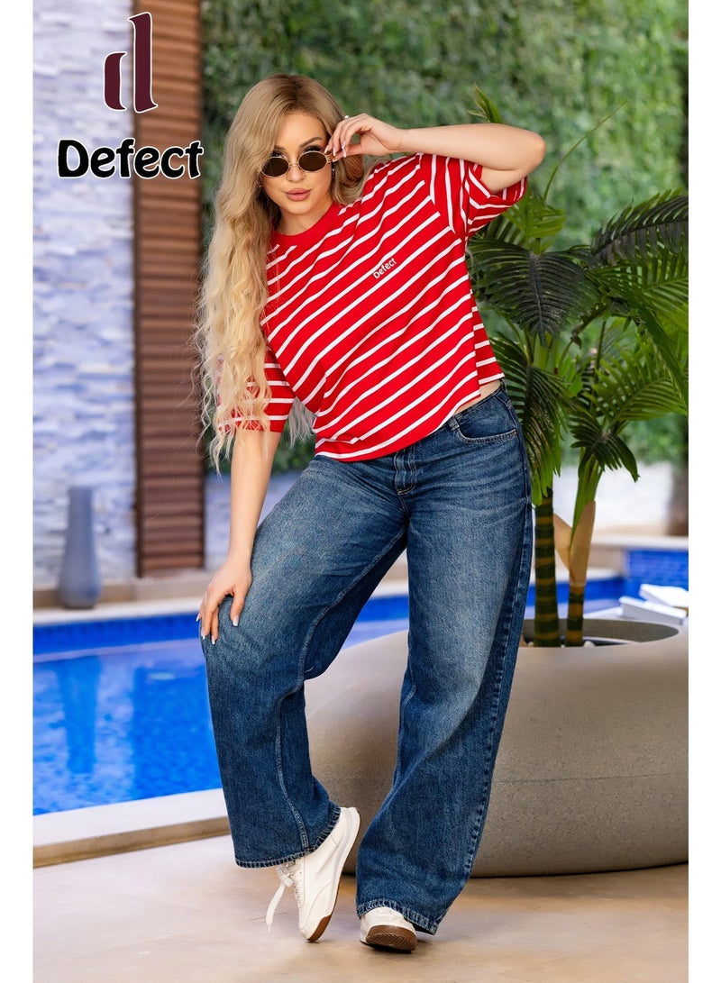 Defect Red striped oversized T-shirt - Image 1