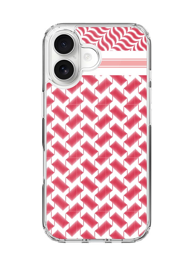 Stylizedd Classic Clear MagSafe Case for iPhone 17 , Hybrid Soft Case Flexible Edges Anti Drop TPU PC Gel Thin Transparent Cover [ Designed for iPhone 17 ] - Shemag (Red) Full Print