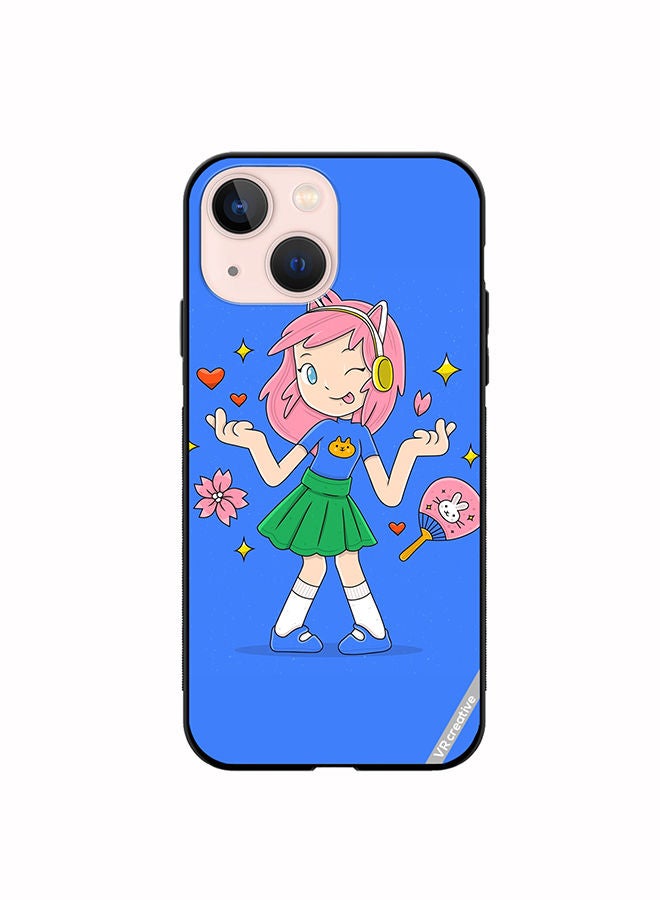 VR CREATIVE Protective Case Cover For Apple iPhone 13 mini Hand Drawn Otaku Vector Design Multicolour - Image 1
