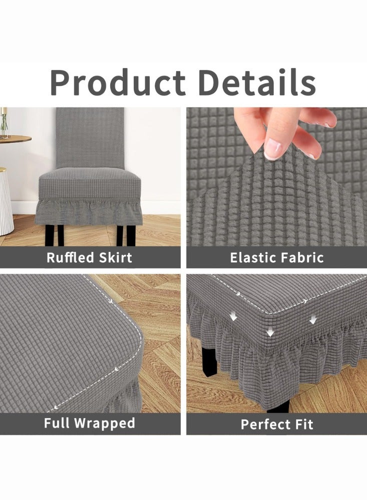 دوغي 4 قطعة سوبر صالح للانفصال قابل للغسل كرسي الطعام قصيرة الأكمام واقية تغطي مقعد ، ومناسبة للفنادق والمطاعم حفل عشاء وليمة عرس - Image 5