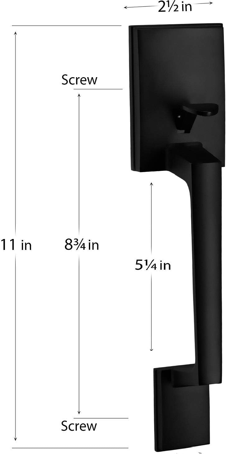 Berlin Modisch Single Cylinder HandleSet with Lever Door Handle (for Entrance and Front Door) Reversible for Right and Left Handed deadbolt Handle Set Iron Black Finish - Image 2