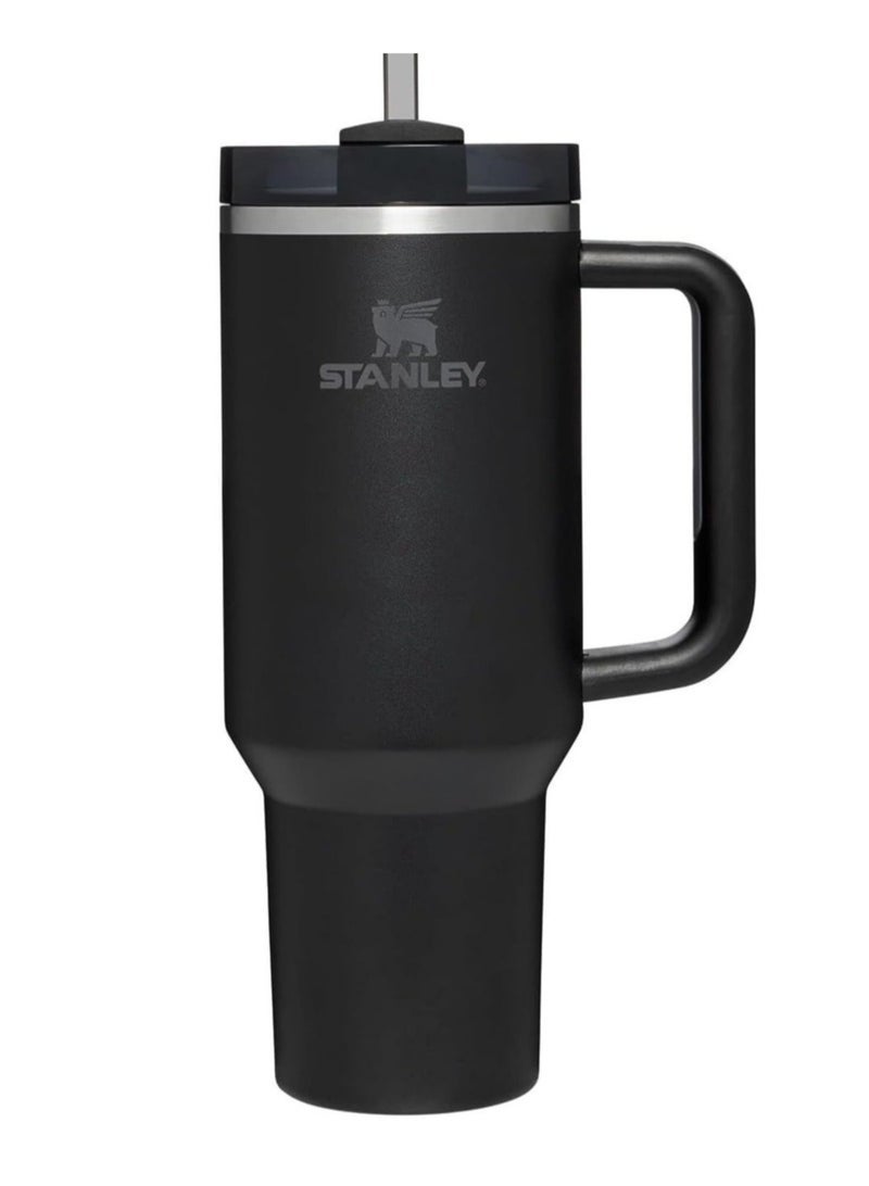 Stanley Stanley 40oz Quencher H20 Flowstate Stainless Steel Vacuum Insulated Tumbler with Lid and Straw for Water, Iced Tea or Coffee, Smoothie and More, Cream (Black)  - Image 1