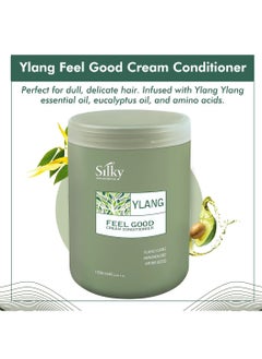SILKY Ylang Rinse Out Cream Conditioner - Deep Conditioner for Dry Damaged Hair Infused with Essential Oil for Moisture and Health - Sulphate and Paraben Free Conditioner 1000ml  - Image 2