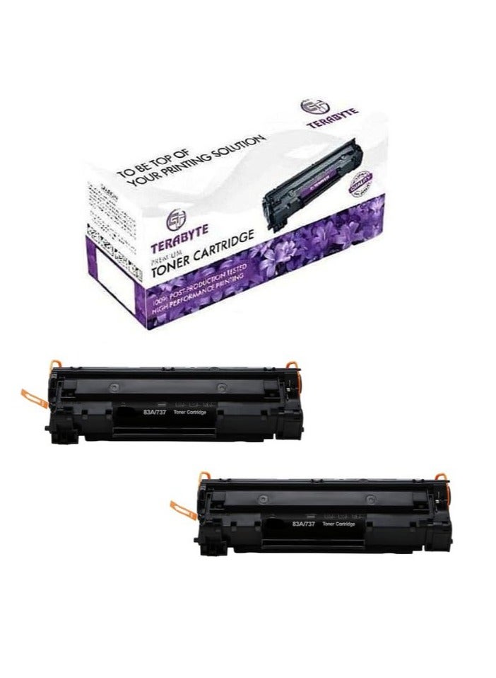 Terabyte 83A (2PC) Toner Cartridge for LaserJet M127fn M127fw M125a and M225dw Printers - CF283A - Image 1