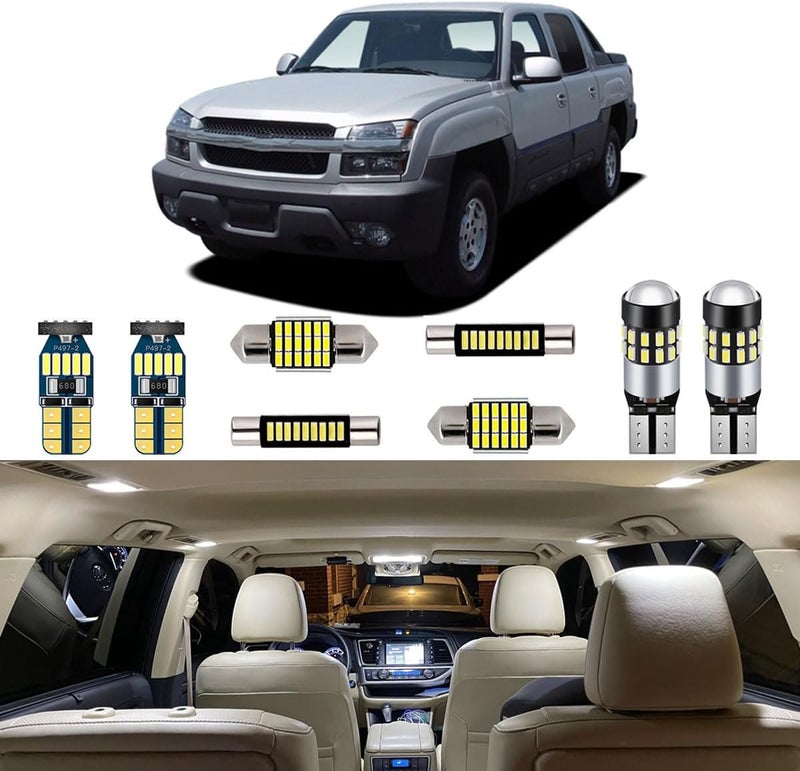 AUTOGINE مجموعة أضواء LED داخلية بيضاء من AUTOGINE مكونة من 20 قطعة لشيفروليه أفالانش 2002-2006 - Image 1
