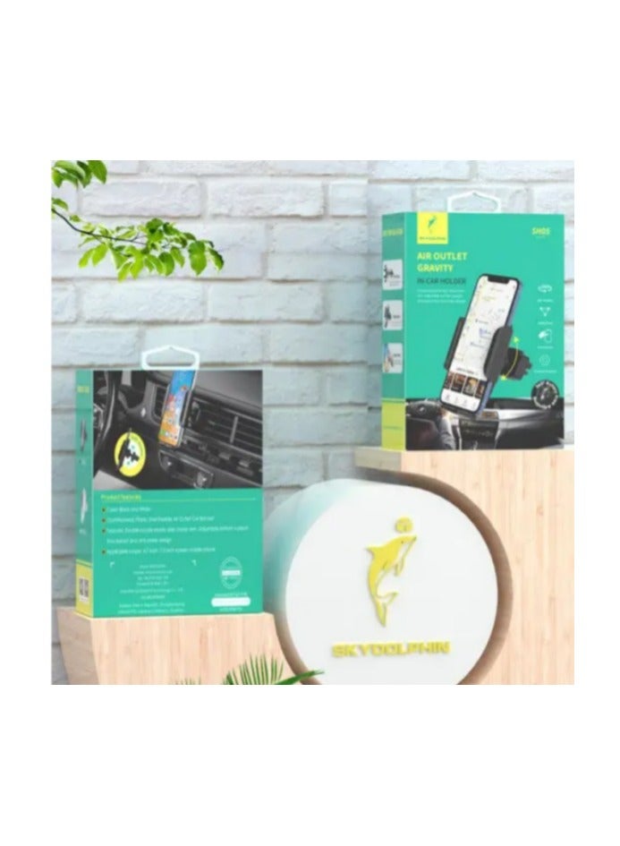 Sky Dolphin SH05 Car Phone Holder – Air Vent Mount with Adjustable Grip & 360° Rotation (Black) - Image 4