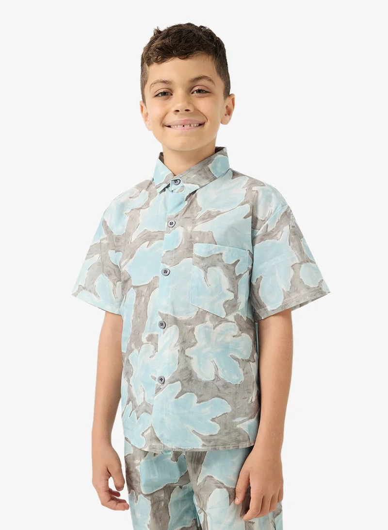 Pinata Blue Tshirt and Short Resort Set