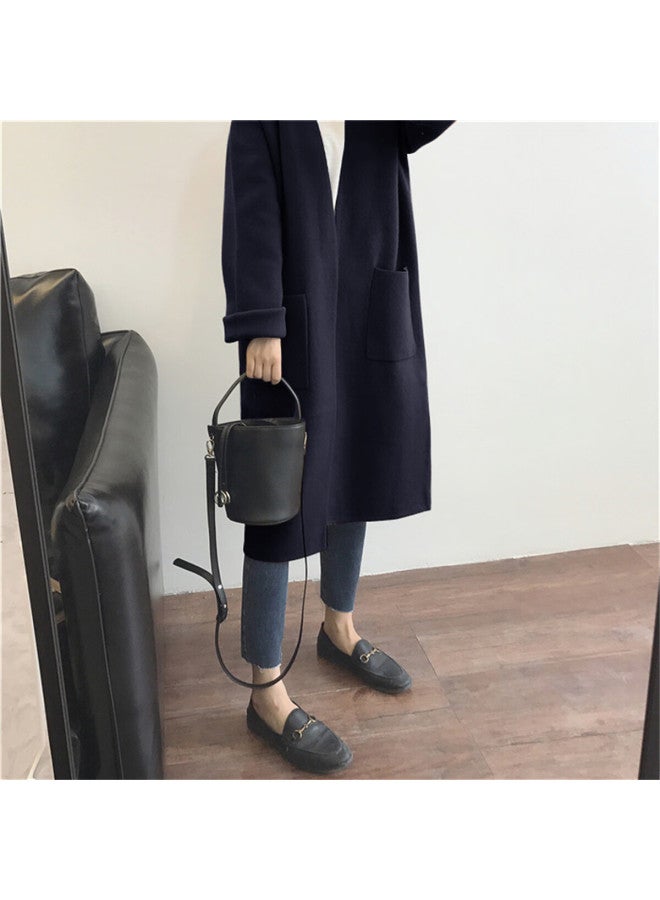 Tonlion Autumn Winter Minimalist Artistic Mid-length Women's Cardigan Sweater Coat - Image 2