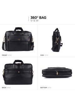 LAVERI LEATHER LAVERI Laptop Bag for Men - Leather Messenger Bag for Office - Fits up to 15 Inch Laptop - Shoulder Bag with Multiple Compartments - Executive Leather Bag for Work/Travel/Casual -2819  - Image 2