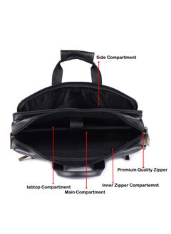 LAVERI LEATHER LAVERI Laptop Bag for Men - Leather Messenger Bag for Office - Fits up to 15 Inch Laptop - Shoulder Bag with Multiple Compartments - Executive Leather Bag for Work/Travel/Casual -2819  - Image 5