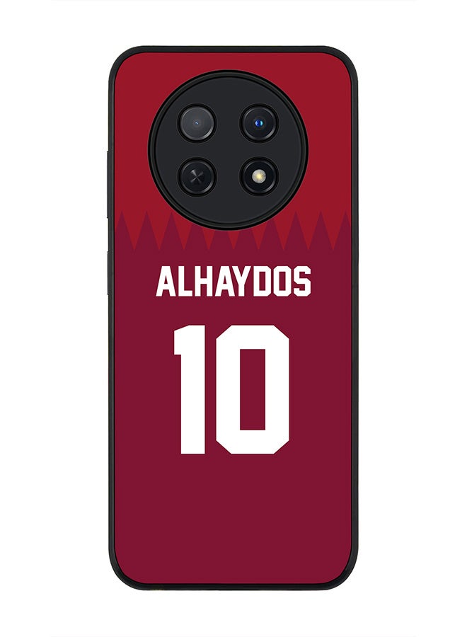 Stylizedd Rugged Black edge case for Huawei Nova Y91 4G  Huawei Enjoy 60X, Slim fit Soft Case Flexible Rubber Edges Anti Drop TPU Gel Thin Cover -  Football Team - Qatar, Player Name - Alhaydos - Image 1