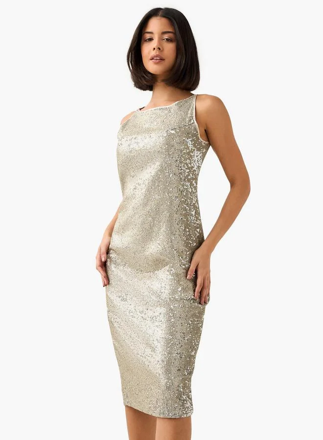 ايكونيك Iconic Bodycon Women Dress with Sequin Embellishments