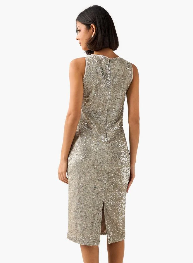 Iconic  Iconic Bodycon Women Dress with Sequin Embellishments for Women | Best Price UAE