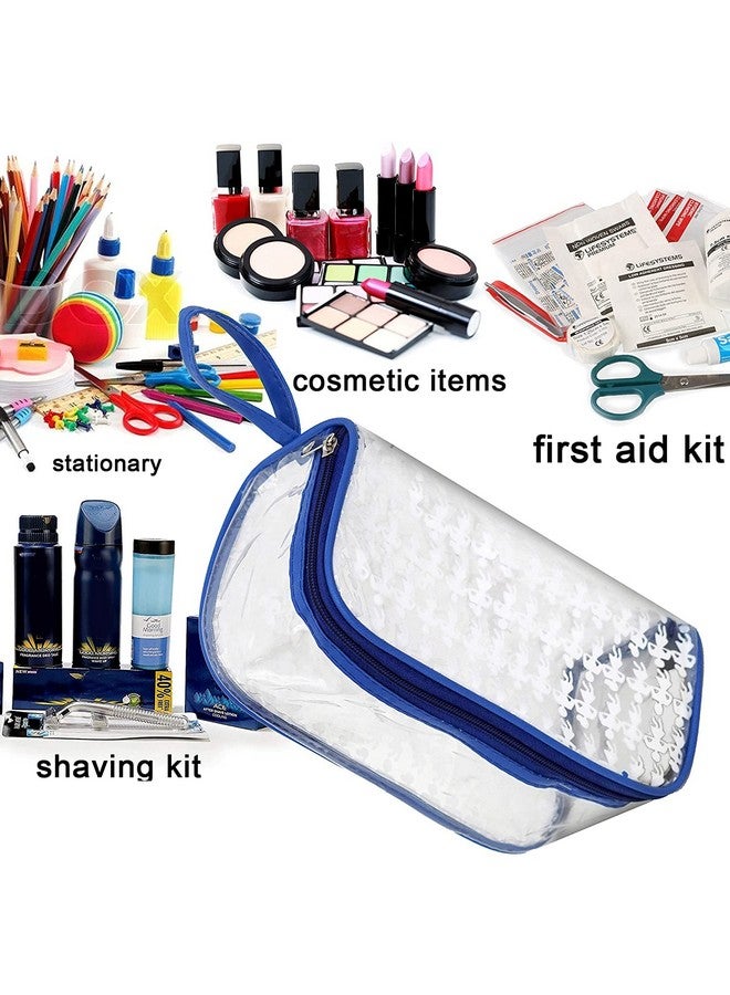 STACKRAID Set of 4 Cosmetic Bag Travelling Bag Toiletry Pouch Design Synthetic Travel Toiletry Organizer, Cosmetic Pouch for Men and Women - (Blue-Color) - Image 4