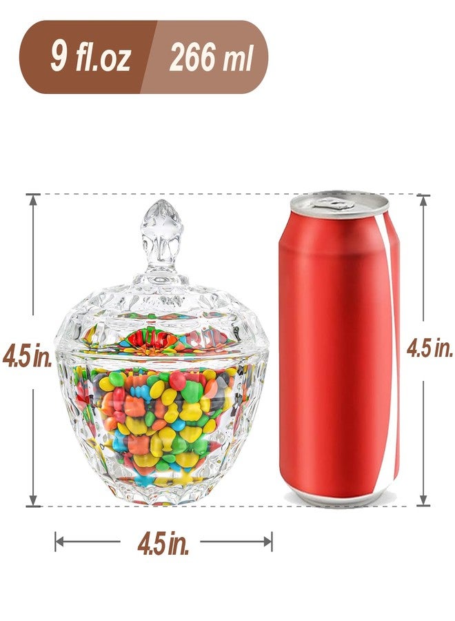 ComSaf Glass Candy Dish with Lid, 9OZ Small Candy Jars with lid for Office Desk, Covered Candy Dish for Office Desk, Decorative Cute Glass Jar, Jewelry Box for Wedding Party Buffet Decor - Image 4