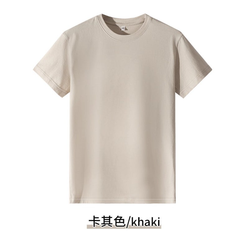 Summer casual short-sleeve 100 cotton T-shirt for men and women, solid color, custom logo printing, team cultural wear, work uniform - Image 2