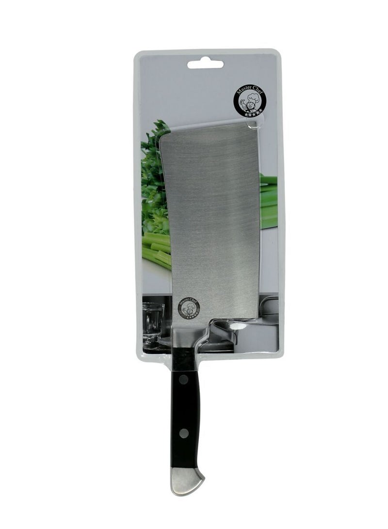 Master Chef Cleaver Knife Black And Silver 6.5 Inch
