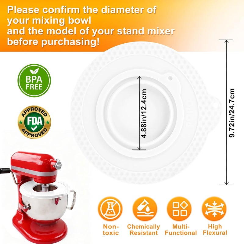 KIDOT Silicone Mixer Bowl Cover Compatible with KitchenAid 6 Quart Bowl-Lift Stand Mixer, Mixer Bowl Lid to Prevent Spilling of Ingredients - Image 3