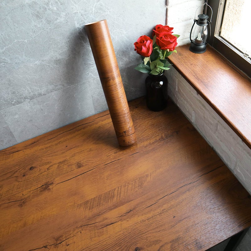 EeeComing Contact Paper Countertop Peel and Stick Wallpaper Wood Brown Wall Paper Wood Grain Contact Papers Removable Wallpaper Waterproof Self Adhesive Wallpapers Roll Brown 787Inx24In