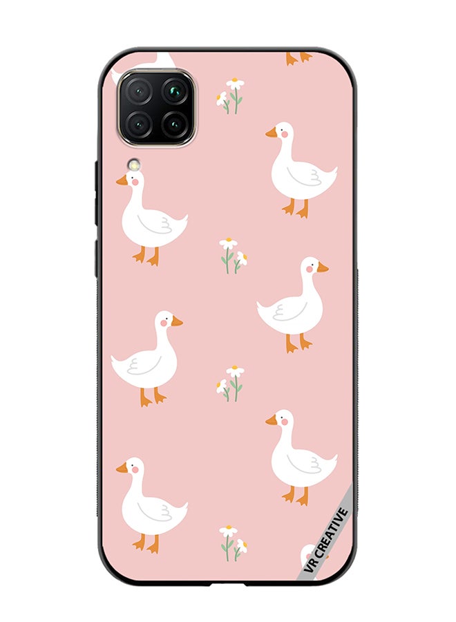 VR CREATIVE Protective Case Cover For Huawei Nova 7i/P40 Lite Cute White Swan Goose Design Multicolour - Image 1