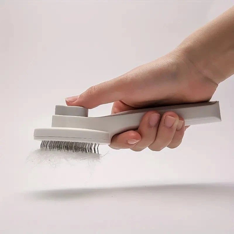 Y&D Self-Cleaning Cat Comb - Stainless Steel Grooming Brush for Gentle Deshedding, Great for Short & Long Haired Cats - Image 5