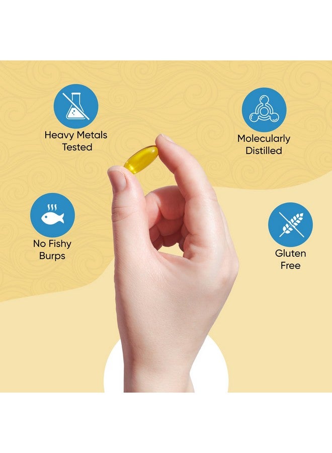 Herbal Max Omega 3 Fish Oil Capsules 1000mg (60 Capsules) | 180mg EPA & 120mg DHA for Heart, Brain & Joint Health | Supports Cardiovascular Function & Overall Wellness | - Image 4