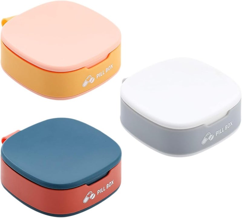 LABRIMP 3pcs Travel Medicine Organizer Pill Case Portable Sealed Mini Storage Box for Supplements and Daily Medication Dispenser, Compact Carrying Accessory for Travel Use Random Color - Image 1