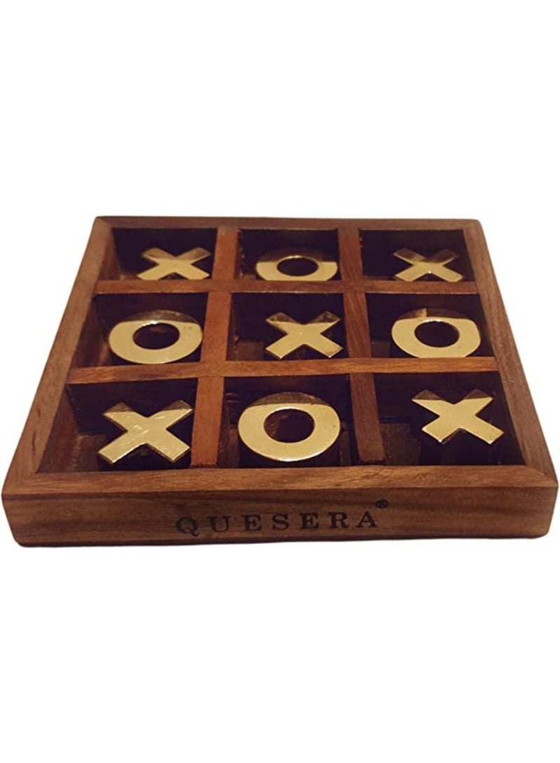 QUESERA Wooden Tic Tac Toe Game - Image 1
