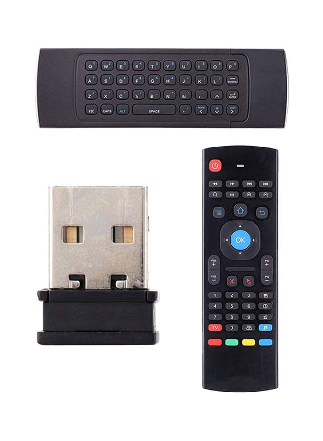 Zaboon Mx3 Wireless Air Mouse Remote Controller With Keyboard Grey Black - Image 1