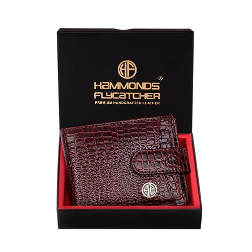 HAMMONDS FLYCATCHER Wallet for Men Leather Original, Mens Wallet, Leather Wallets for Men Stylish, Bi-Fold Wallets for Man, 5 Card Slots, Easy Access Card Slots, Coin Pocket, Mens Gift - Croc Brown - Image 1