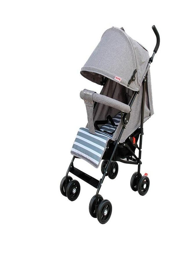 Lightweight Folding Baby Stroller with Reclining Back Sit and Lying Four Wheels Shock Absorption Canopy Extended High Landscape