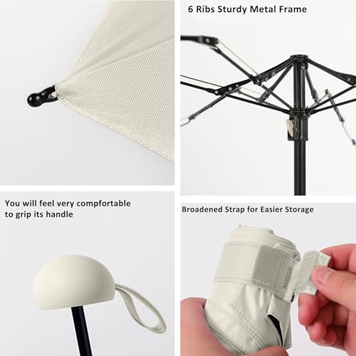BAODINI Travel Essentials Mini Umbrella for Purse With Case Small Compact UV Sun Protection Lightweight Tiny Pocket Manual Open Close Umbrella for Women Kids and Men Fit Purse Backpack - Image 5