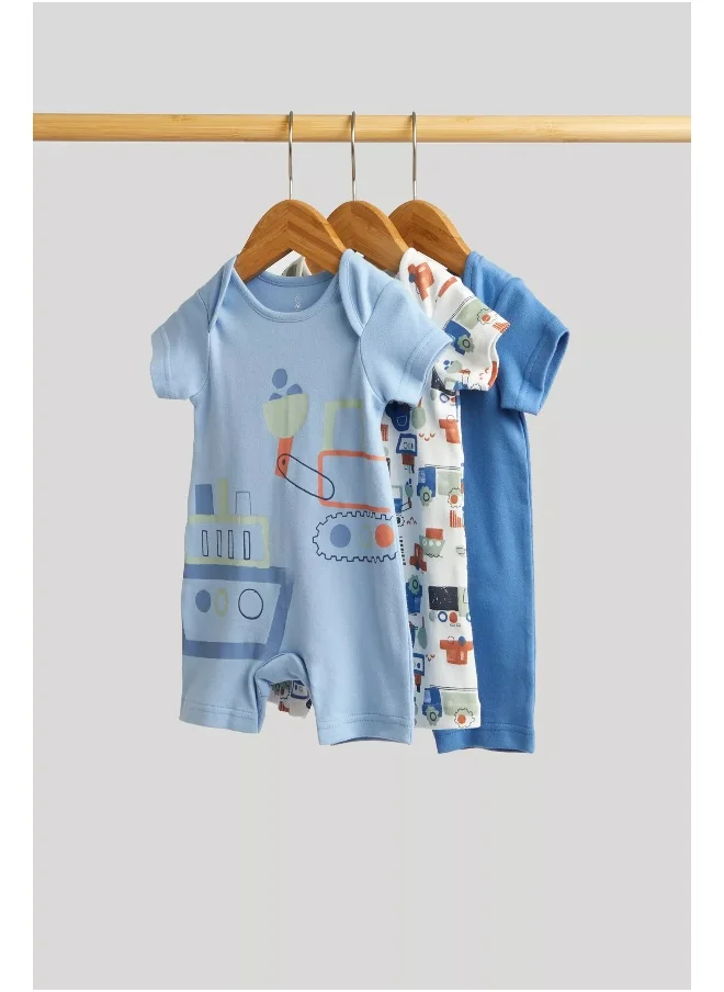 mothercare Vehicle Rompers - 3 Pack