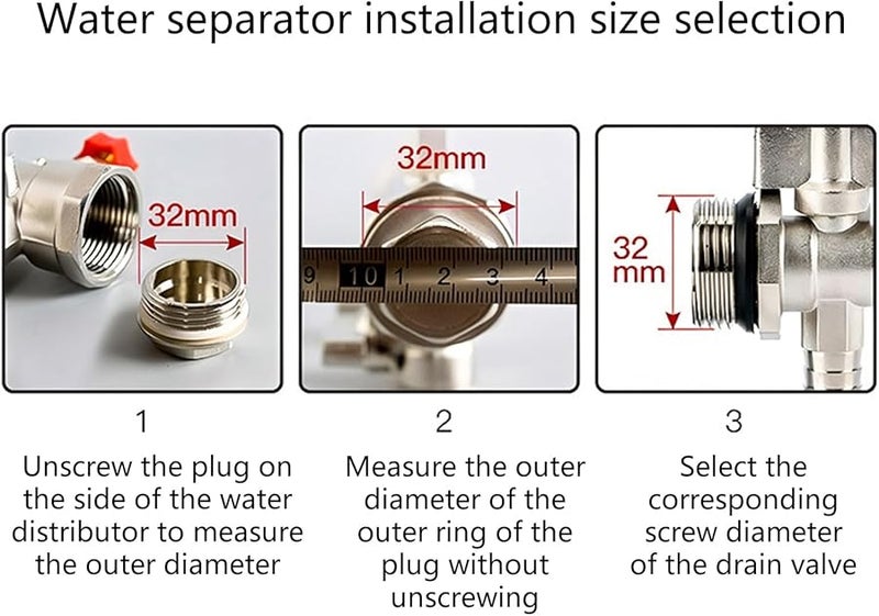 صمام موزع تدفئة أرضية 32 مم لمشعاع سخان المياه وموصل تصريف التدفئة الأرضية - Image 4