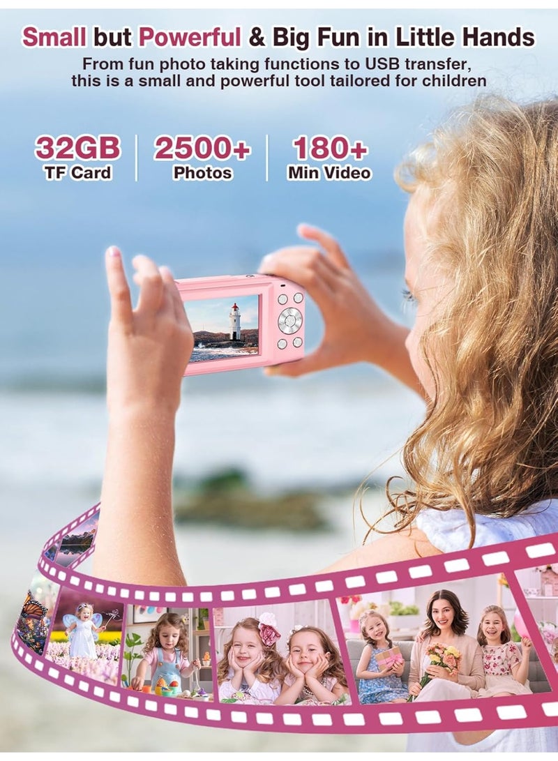 44MP Compact Digital Camera with 32GB Card – 2.4" Screen, 1080P HD Video, 16X Zoom, Anti-Shake & Rechargeable Battery – Ideal for Beginners, Teens & Kids - Image 2