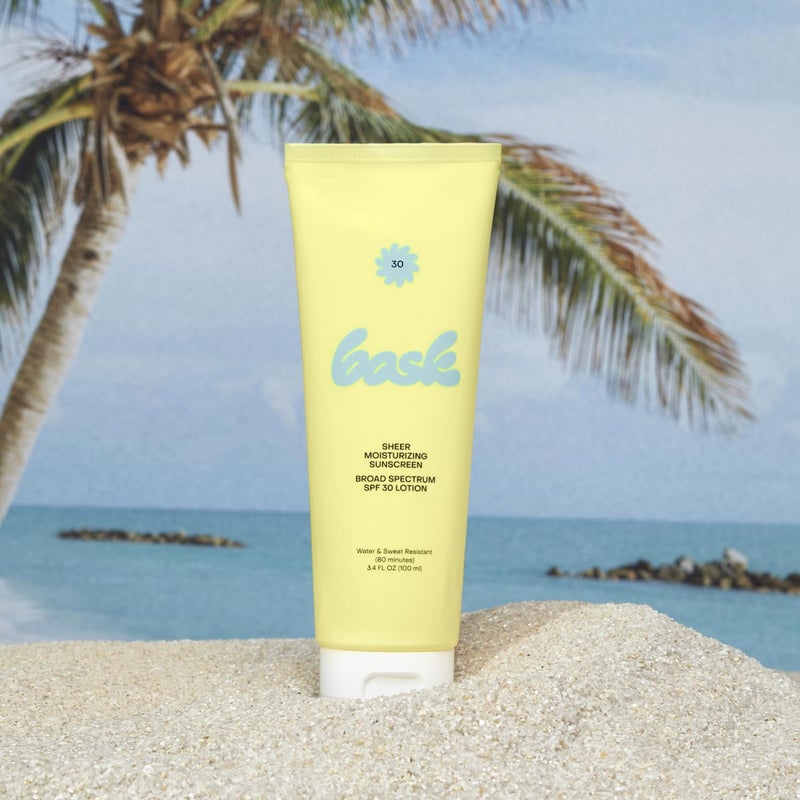 Bask Suncare SPF 30 Sheer Moisturizing Sunscreen Lotion - Broad Spectrum UVA/UVB Protection, Dermatologist Recommended, Hydrating, Lightweight & Non-Greasy, No White Cast, Travel Size, 3.4 fl oz - Image 2