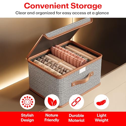 PRIME PICK Storage Box Foldable Oxford Cloth Organizer with Lid Breathable Washable Wardrobe Storage Reinforced Handles Clothes Organizer Multipurpose Grey XL Size Pack of 2 - Image 5