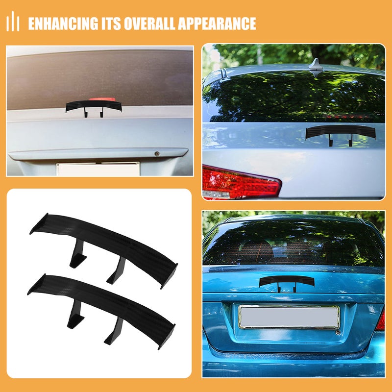 2 PCS MINI MINI CAR الخلفية المفسد المفسد جناح لتعديل السيارة والزينة لا حفر يتطلب جناح ذيل صغير وأنيق للسيارات الخارجي للمركبة - Image 3