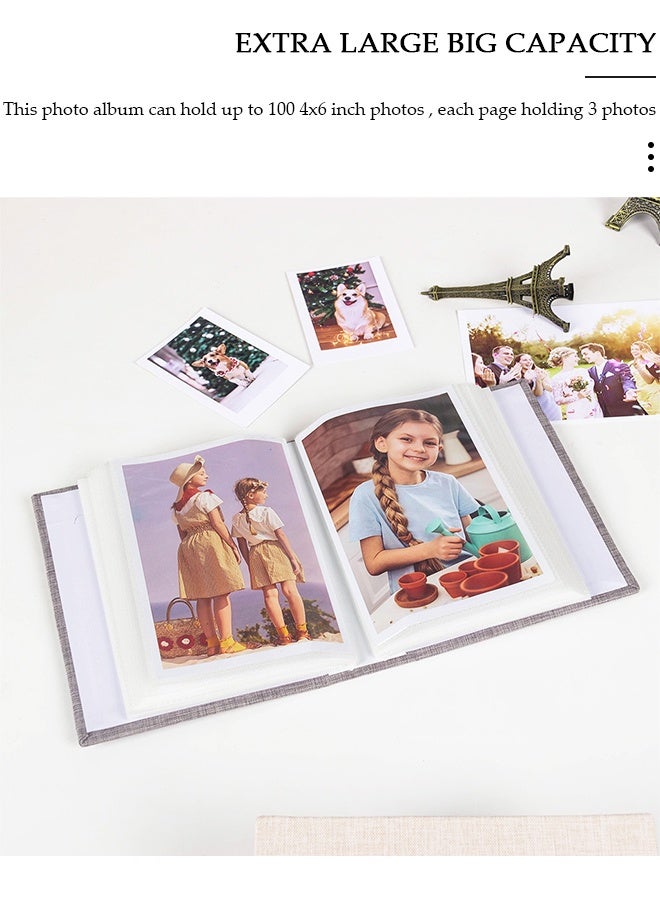 DUNISO 2عبوات 100 جيب ختم رقائقي ألبوم صور لصور 6 إنش ألبوم صور محمول للعائلة زفاف أولاد بنات - Image 3