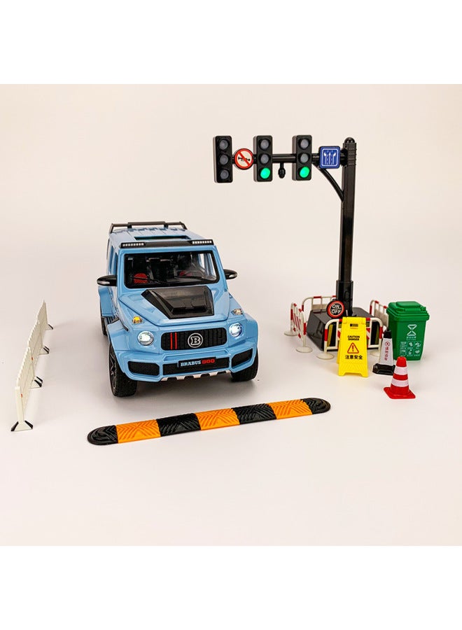 Loquat Speed Bump Traffic Light Parking Garage Road Cone Car Model Toy Scene Ornaments Signs License Plate Underground-Color:Please Do Not Use The Road Cone - Image 4