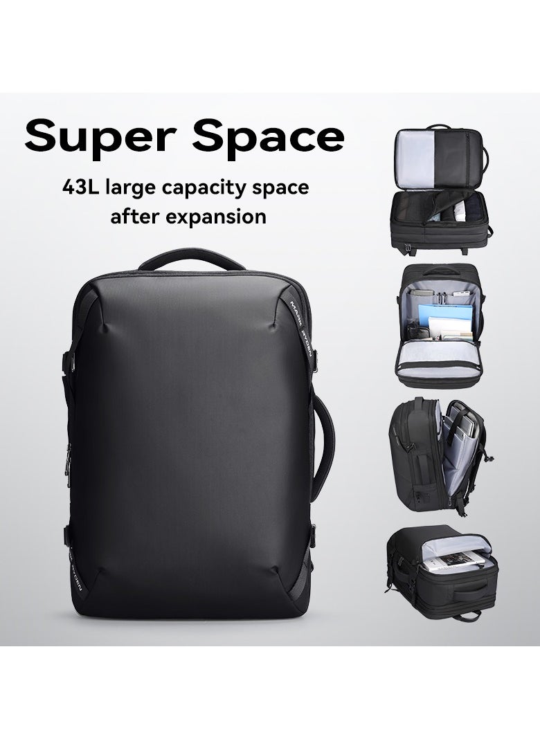 MARK RYDEN MARK RYDEN 9993 KR Expandable Travel,Business Hand Luggage, Aeroplane, Large Capacity Laptop Backpack for 17.3 Inch Laptop, with USB-C Charging Port  - Image 5